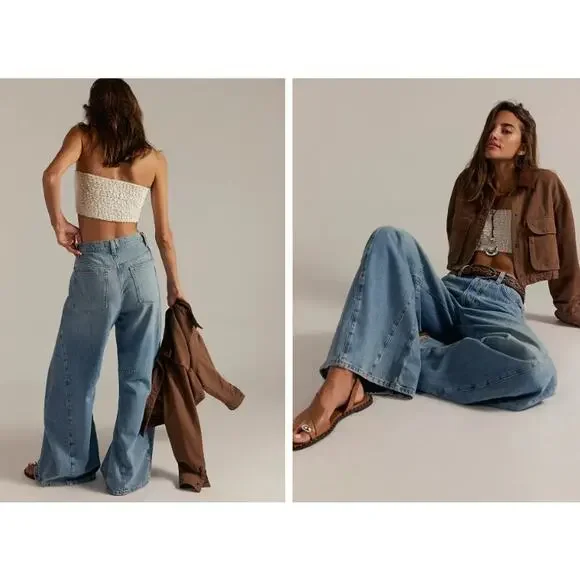 We The Free People Eden High Slouchy Flare Jeans Size 30 High Waist - Picture 6 of 15